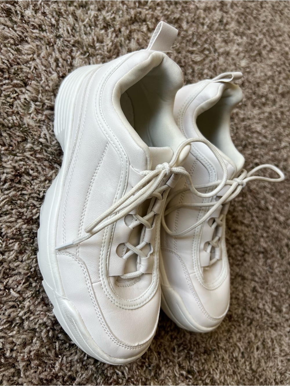 Chunky White Platform Sneakers